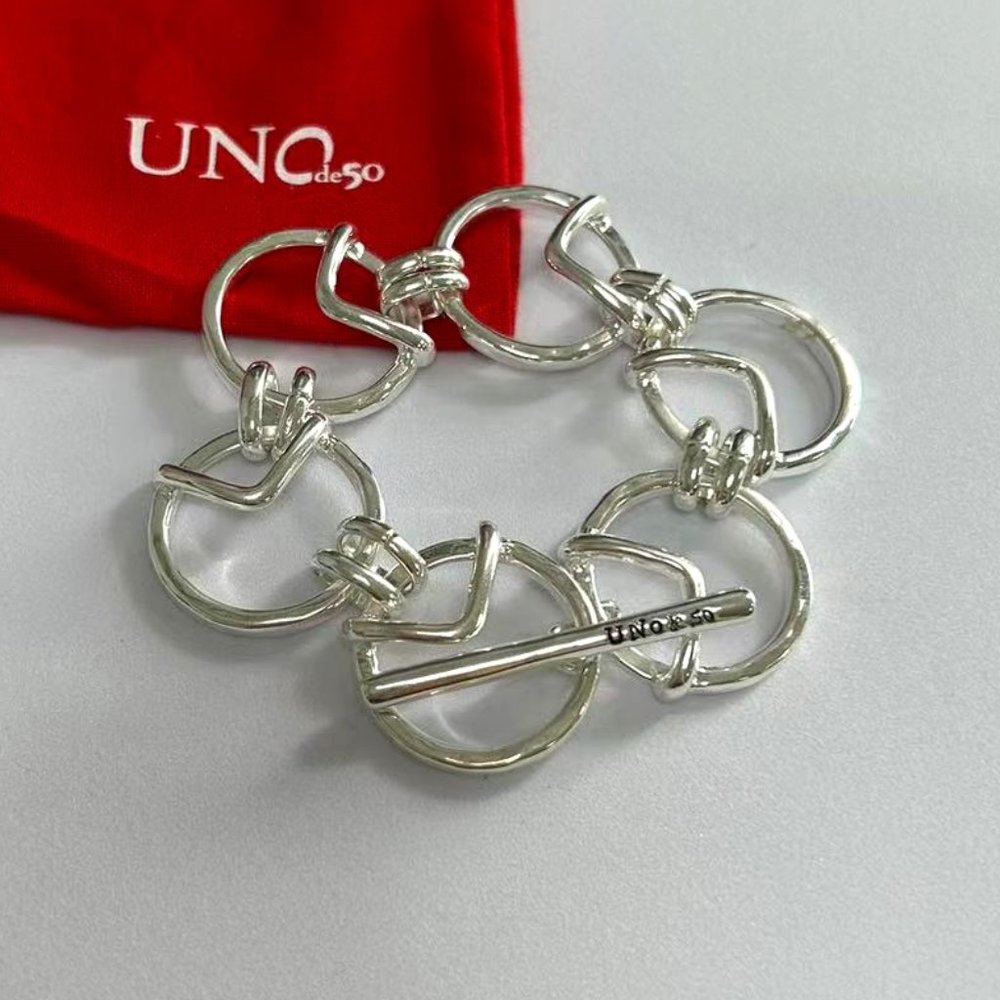 UNO DE 50 Bracelet-ROUNDABOUT BRACELET Woman Silver Bracelet Large Circle